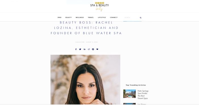 An image featuring an article published entitled Beauty Boss: Rachel Lozina, ... [336859]