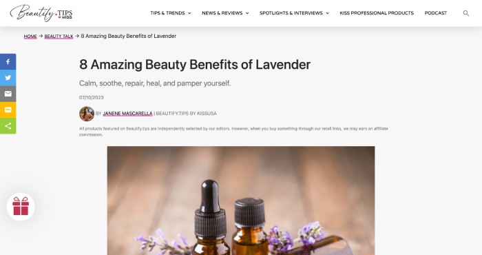 An image of Beauty article entitled "8 Amazing Beauty Benefits of Lavender". [328877]