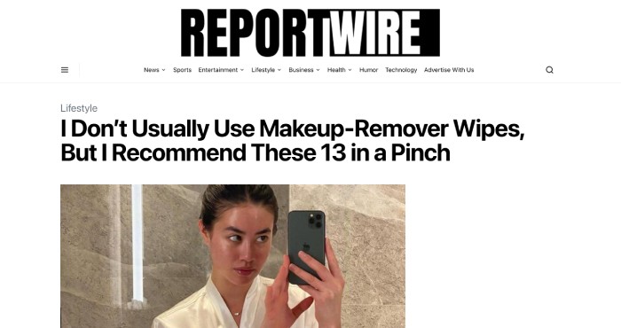 An image of ReportWire article entitled "I Don't Usually Use Makeup-Remover W... [9863c9]