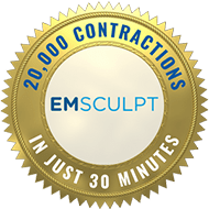 Emsculpt Neo badge with written words: "20,000 Contractions in just 30 minutes". [098552]