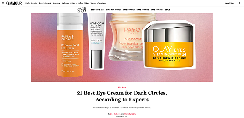 An image showing 4 products with a title 21 Best Eye Cream for Dark Circles, ... [2ccbf9]