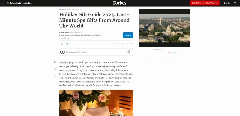 An image featuring a Forbes article entitled, Holiday Gift Guide 2023: Last-M... [dbed73]