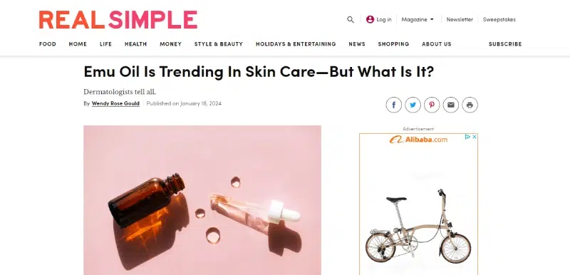 An image featuring RealSimple blog: Emu Oil is trending in Skin care-But what... [50fae3]