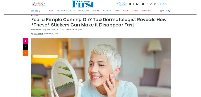 An image featuring First for Women blog: Feel a pimple coming on? Top Dermato... [64d043]